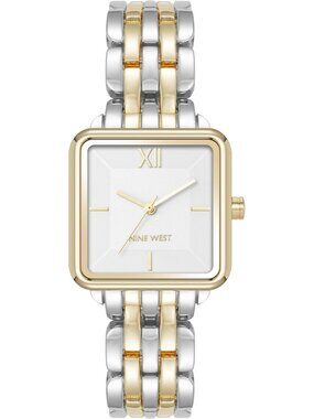 Nine West Women\'s Silver Gold Analog Japanese Quartz Octagonal Bracelet Watch Amazon.com: Nine West Women Japanese Quartz Dress Watch with  main image 3